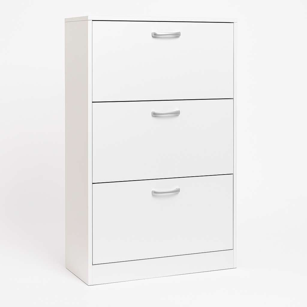 Mueble Zapatero Organizador 3 Cajones Compacto Blanco
