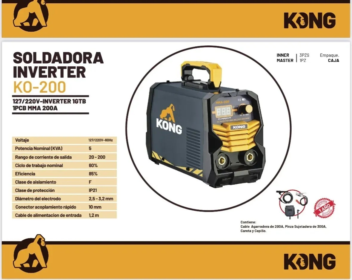 SOLDADORA INVERTER BIVOLTAJE 120/220V 200 A